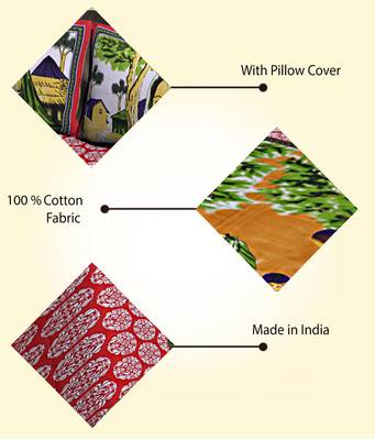 RED  Traditional Jaipuri  Cotton Double Bedsheet with 2 Pillow Covers 4