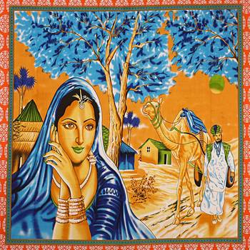 ORANGE  Traditional Jaipuri  Cotton Double Bedsheet with 2 Pillow Covers 5
