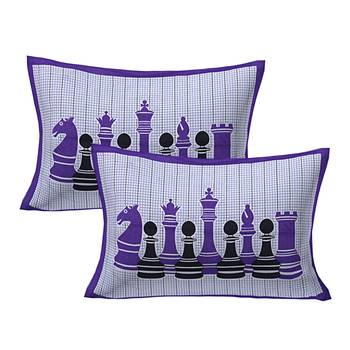 PURPLE  Traditional Jaipuri  Cotton Double Bedsheet with 2 Pillow Covers 3