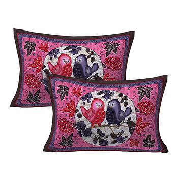 PINK  Traditional Jaipuri  Cotton Double Bedsheet with 2 Pillow Covers 3