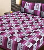 PURPLE  Traditional Jaipuri  Cotton Double Bedsheet with 2 Pillow Covers