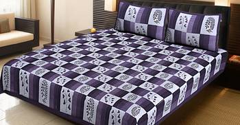 BLACK  Traditional Jaipuri  Cotton Double Bedsheet with 2 Pillow Covers 1