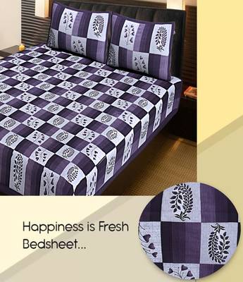 BLACK  Traditional Jaipuri  Cotton Double Bedsheet with 2 Pillow Covers 2