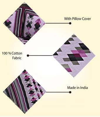 PURPLE  Traditional Jaipuri  Cotton Double Bedsheet with 2 Pillow Covers 4