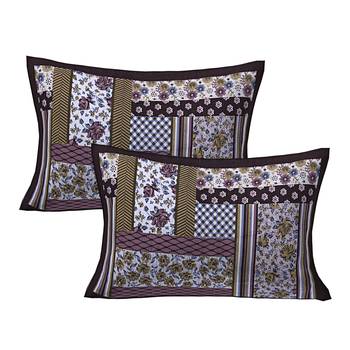 BROWN  Traditional Jaipuri  Cotton Double Bedsheet with 2 Pillow Covers 3