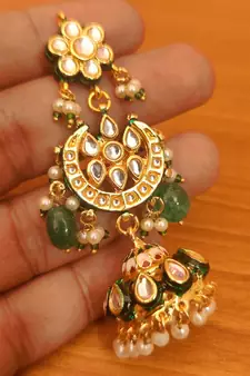 Green jhumkas