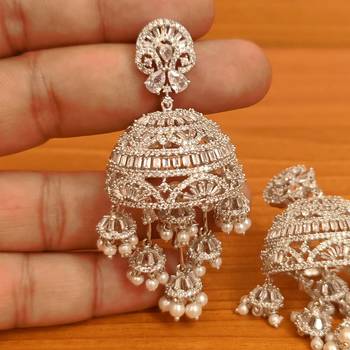 White jhumkas 2