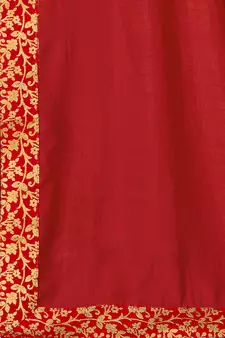 Red Woven Art Silk Blend Saree With Blouse