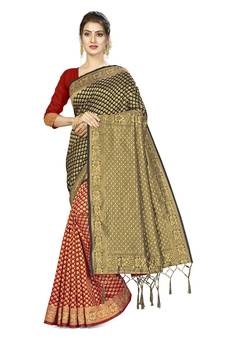 Multicolor Woven  Art Silk Saree With Blouse