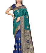 Multicolor Woven Art Silk Saree With Blouse