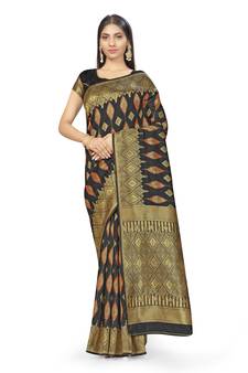 Black Woven  Art Silk Saree With Blouse
