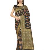 Black Woven Art Silk Saree With Blouse