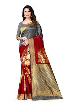 Multicolor Banarasi Silk Zari Woven Saree