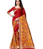 Multicolor Woven Art Silk Saree With Blouse