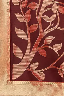 Multicolor Woven Art Silk Saree With Blouse