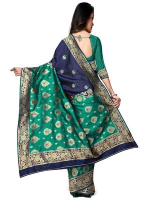 Multicolor Woven  Art Silk Saree With Blouse 2