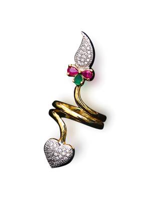 Multicolor gold plated antique gold Copper   Ring 1