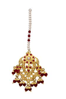 Red gold plated antique gold Copper   Maang tikka