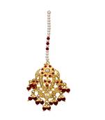 Red gold plated antique gold Copper   Maang tikka