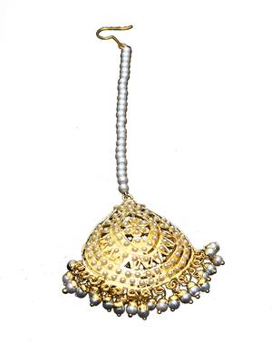 White gold plated antique gold Copper   Maang tikka 1