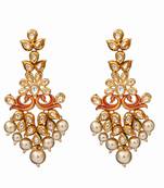 Brown gold plated antique gold Copper   Pair of Earrings