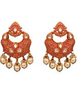Pink gold plated antique gold Copper   Pair of Earrings