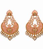 Pink gold plated antique gold Copper   Pair of Earrings