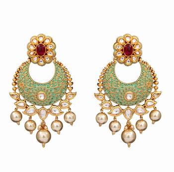 Green gold plated antique gold Copper   Pair of Earrings 1