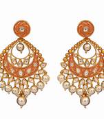 Pink gold plated antique gold Copper   Pair of Earrings