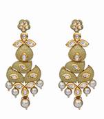 Green gold plated antique gold Copper   Pair of Earrings