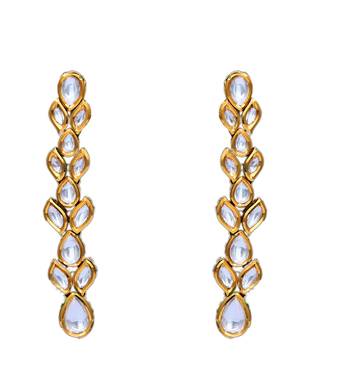 White gold plated antique gold Copper   Pair of Earrings 1