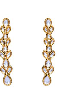 White gold plated antique gold Copper   Pair of Earrings