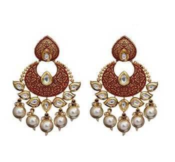 Brown gold plated antique gold Copper   Pair of Earrings 1
