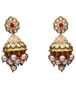 White gold plated antique gold Copper   Pair of Earrings