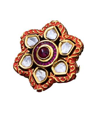 Orange gold plated antique gold Copper   Ring 1