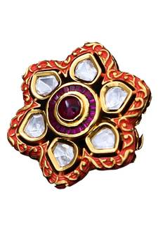 Orange gold plated antique gold Copper   Ring