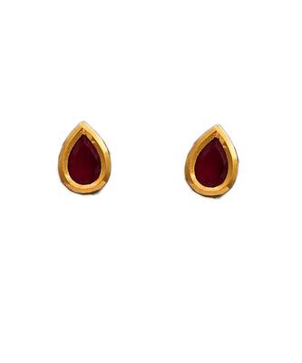 Red kundan antique gold Copper   Pair of Earring 1