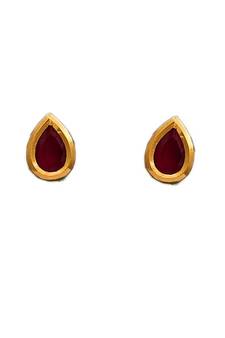 Red kundan antique gold Copper   Pair of Earring