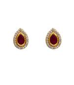 Red kundan antique gold Copper   Pair of Earring