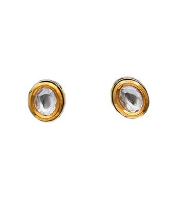 White kundan antique gold Copper   Pair of Earring 1