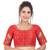 Red Mulberry silk Embroidered Readymade Saree Blouse