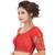 Red Mulberry silk Embroidered Readymade Saree Blouse