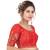 Red Mulberry silk Embroidered Readymade Saree Blouse