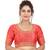 Tomato Red Phentom Silk Embroidered Readymade Saree Blouse