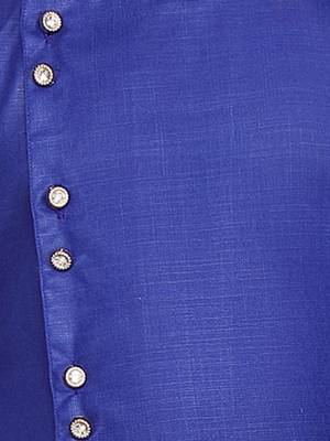 Blue plain cotton boys-kurta-pyjama 5