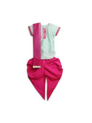 Saka Designs Pastel Blue Fusia Dhoti Kurta for Girls | Ethnic Wear for Kids 1