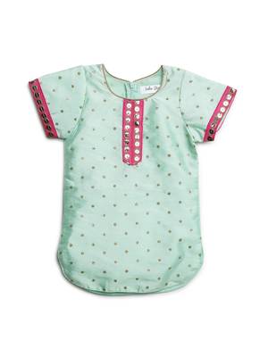 Saka Designs Pastel Blue Fusia Dhoti Kurta for Girls | Ethnic Wear for Kids 2