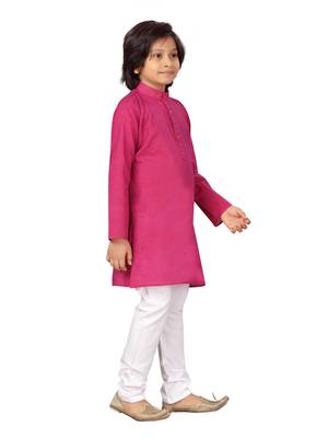 Purple plain cotton boys-kurta-pyjama 2