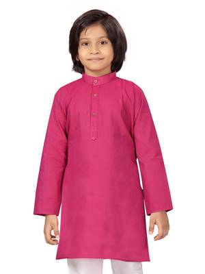 Purple plain cotton boys-kurta-pyjama 5