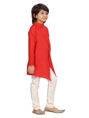 Maroon plain cotton boys-kurta-pyjama 2